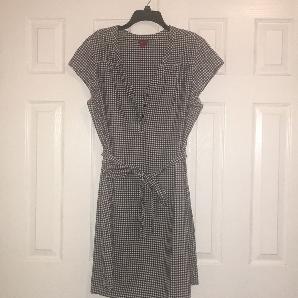 Gingham shirt dress